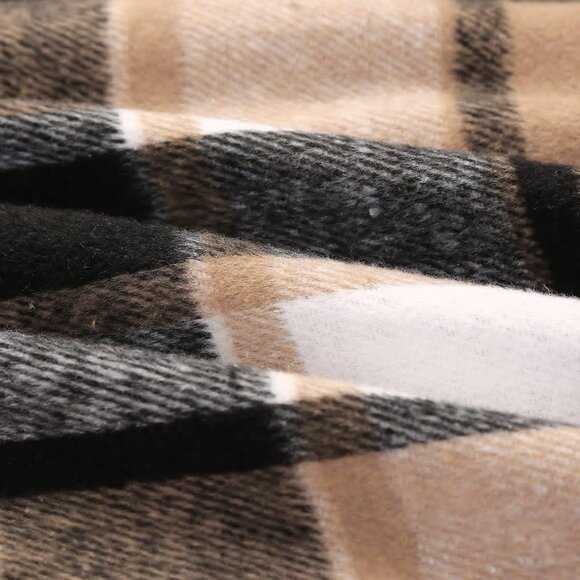 Womens Wool Skirt Elastic Waist Tartan Pleated A-Line Long Fall Winter - Picture 5 of 6